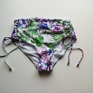 NWOT Cyn & Luca Multi High Waist Bikini Bottom L